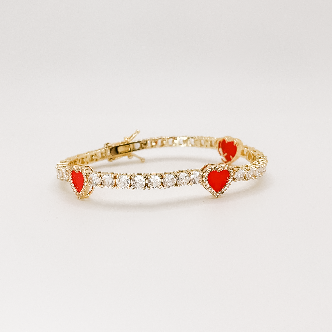 Red Heart Tennis Bracelet