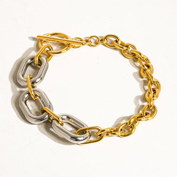 Two Tone Chain Bracelet